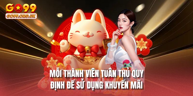 Mỗi thành viên tuân thủ quy định để sử dụng khuyến mãi